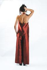 Custom 3D Floral Halter Top and Wideleg Pant Suit