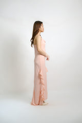 Scoop Neck Ruffle Midi Dress