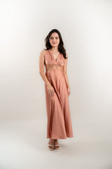 Satin and Lace Maxi Dress