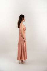 Satin and Lace Maxi Dress