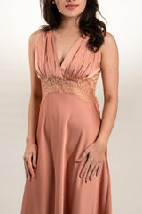 Satin and Lace Maxi Dress