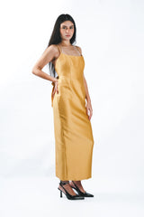 Satin Back Bow Midi Dress