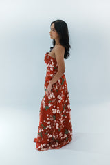 Floral Corset Dress with Slit