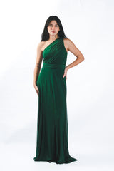 One Sided Pleated Gown