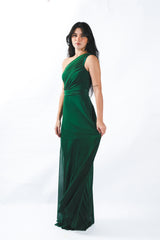 One Sided Pleated Gown