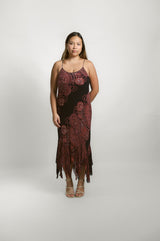 Sequin Ruffled Hem Vintage Dress