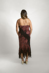 Sequin Ruffled Hem Vintage Dress