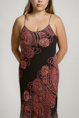 Sequin Ruffled Hem Vintage Dress
