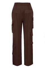 Daria Satin Straight Leg Cargo Trousers