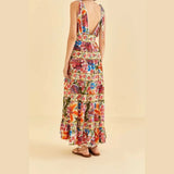 Tropical Yard Sleeveless Midi Dress