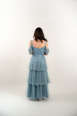 Off Shoulder Tiered Tulle Gown