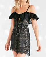 Lace Pattern Mini Dress