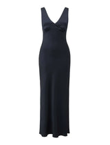 Cameron V-Neck Satin Maxi Dress