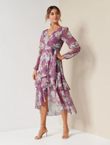 Fleur Petite Long Sleeve Wrap Dress