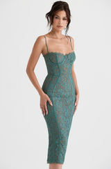 Joelle Lace Underwire Midi Cocktail Dress