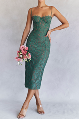 Joelle Lace Underwire Midi Cocktail Dress