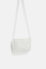 Beaded Transparent Mini Crossbody Bag