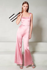 Donna Stretch Satin Jumpsuit