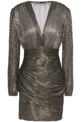 Metallic Drape Mini Dress