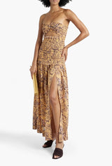 Samara Strapless Shirred Maxi Dress