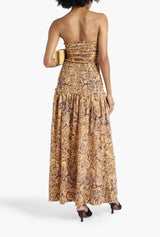 Samara Strapless Shirred Maxi Dress