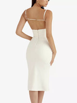 Lois Corset Satin Midi Dress