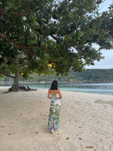 Strapless Watercolor Print Maxi Dress