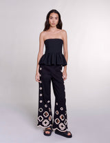 Wide Leg Crochet Trousers