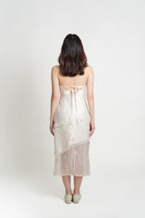 Custom Strapless Sheer Hem Midi Dress