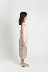 Custom Strapless Sheer Hem Midi Dress