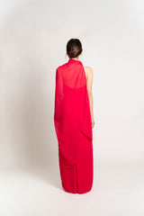 Custom Strapless Maxi Dress with Sheer Cape