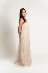 Custom Strapless Pina Dress with Flower Cutout