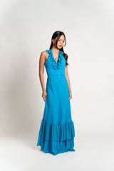 Layered Ruffle Dress with Shawl