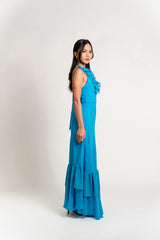 Layered Ruffle Dress with Shawl