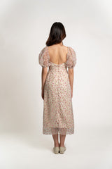Carnacion Puff Sleeve Midi Dress