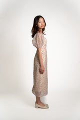 Carnacion Puff Sleeve Midi Dress