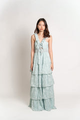 Tiered Ruffle Maxi Dress with Back Cutout