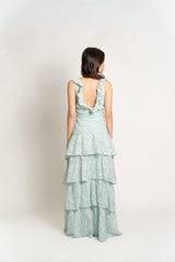 Tiered Ruffle Maxi Dress with Back Cutout