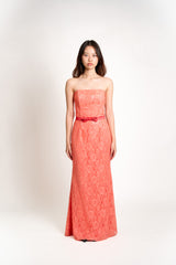 Tube Lace Dress with Ribbon