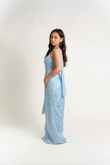 Strapless Floral Lace Gown