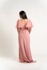 Custom Gown with Soft Tulle Butterfly Sleeves