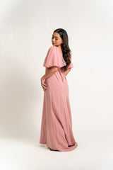 Custom Gown with Soft Tulle Butterfly Sleeves