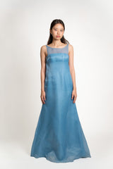 Custom Strapless Satin Gown with Removable Organza Dress