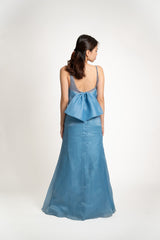 Custom Strapless Satin Gown with Removable Organza Dress