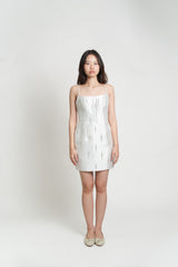 Satin Mini Dress with Embellished Tassle