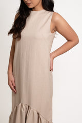 Asymmetric Ruffle Hem Dress
