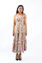 Corset Gown with Floral Applique