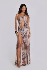 Valentina Asymmetric Cutout Maxi Dress