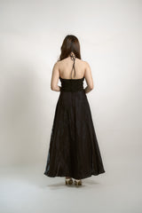 Shimmer Silk Halter Dress
