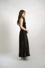 Shimmer Silk Halter Dress